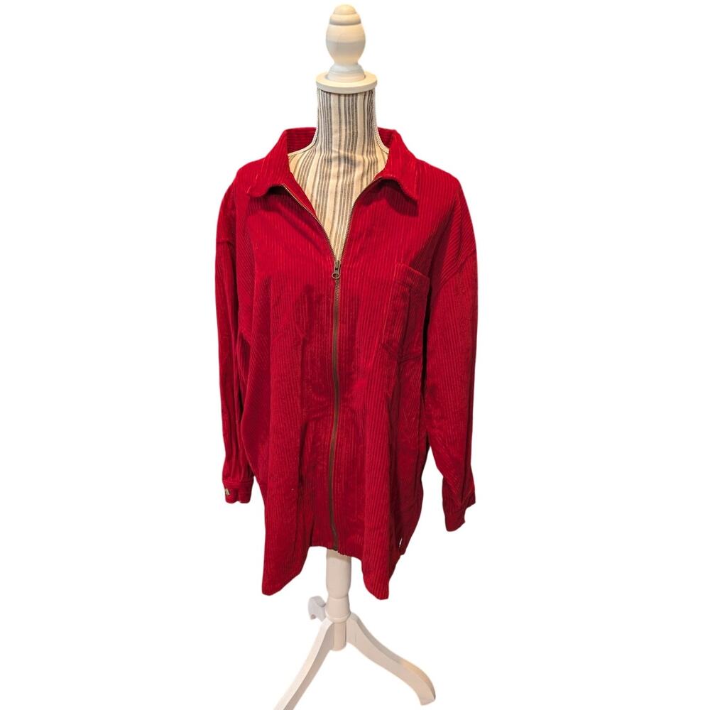 Vintage Northcrest Red Corduroy Jacket Size XL